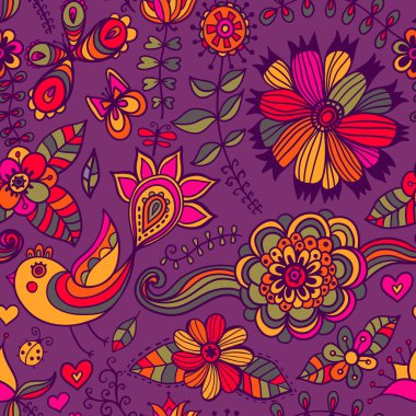 romantik doodle çiçek dokusu. o kareyi tarafına kopyalayın ve