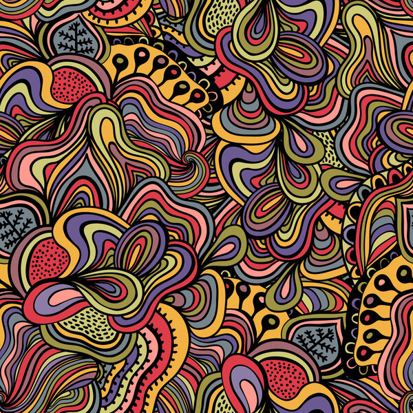 Seamless abstract hand-drawn waves texture.Copy that square to t