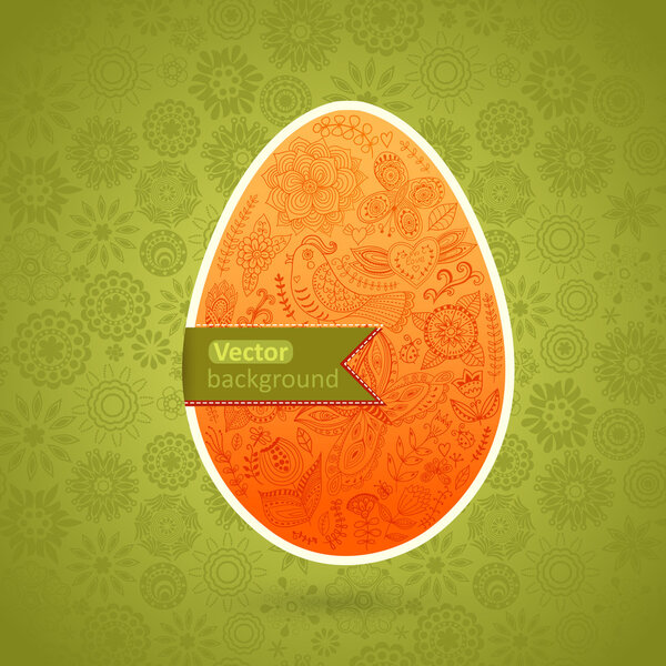 Easter egg made of flowers, floral Easter egg background
