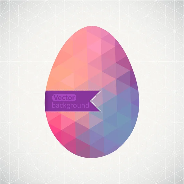 Huevo retro vectorial hecho de triángulos de color. Huevo de Pascua en geometría — Archivo Imágenes Vectoriales