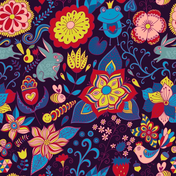 Textura floral doodle romântico. Copie esse quadrado para o lado e — Vetor de Stock