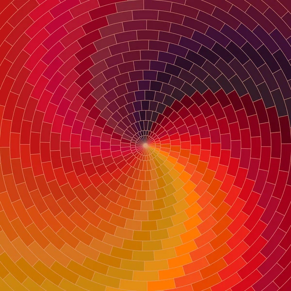 Rueda del espectro hecha de ladrillos. Fondo grunge espectro colorido. Composición cuadrada con efecto de flujo de color geométrico . — Archivo Imágenes Vectoriales