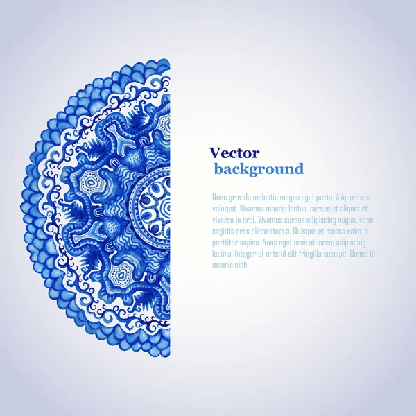 Vita och blå ornament.vector gzhel. TALLRIKSUNDERLÄGG runda spetsmönster, bakgrund med många detaljer, ser ut som virkning handgjorda spetsar, lacy arabesque designs.orient traditionella prydnad. orientaliska motiv — Stock vektor