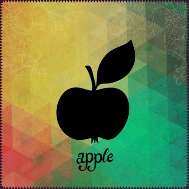 üçgen gr ile Apple siluet hipster zemin üzerine yapılan