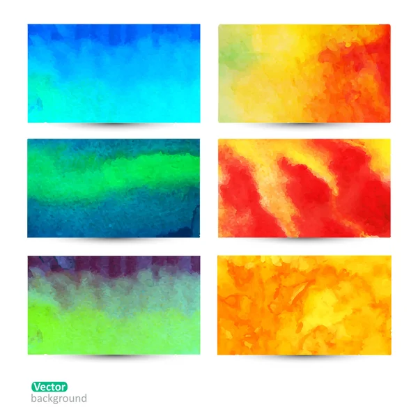 Vector set of six watercolor abstract hand drawn background,vect — Stock Vector
