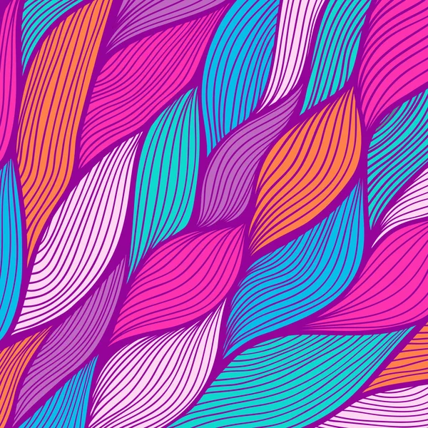 Vector abstracte handgetekende golven textuur, golvende achtergrond. Kleur — Stockvector