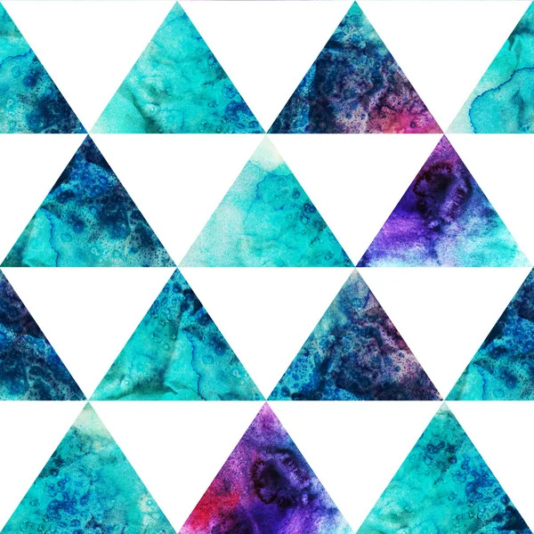 Watercolor triangles seamless pattern. Modern hipster seamless p — Stock Photo, Image