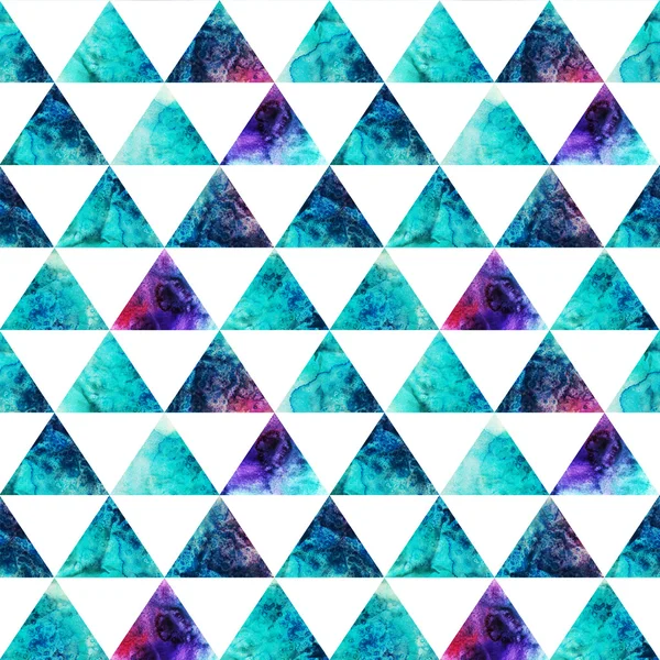 水彩画の三角形のシームレスなパターン。近代的な流行に敏感なシームレスな p — ストック写真