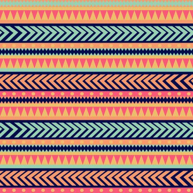 Seamless vector tribal texture. Tribal vector pattern. Colorful clipart