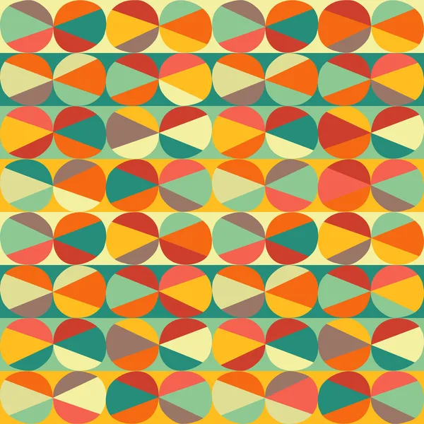 Vector geometric pattern of circles and triangles. Colored circl — Stock Vector