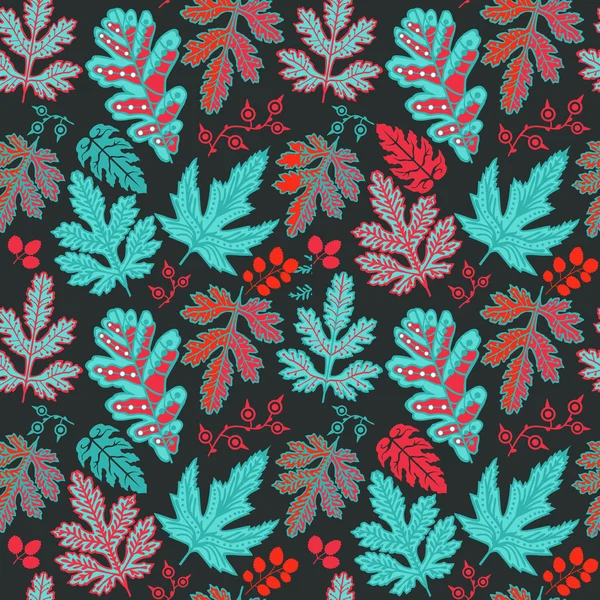 Sömlös blad pattern.leaf bakgrund. höstens seamless mönster. — Stock vektor