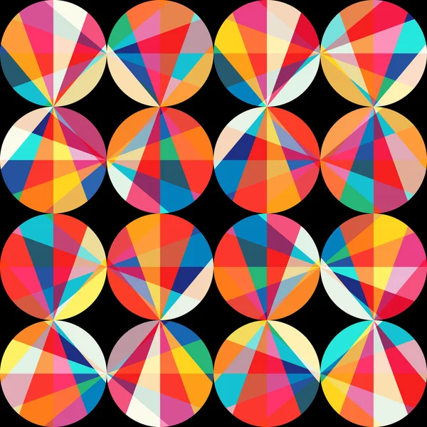 Modèle géométrique vectoriel de cercles et de triangles. Cercle de couleur — Image vectorielle