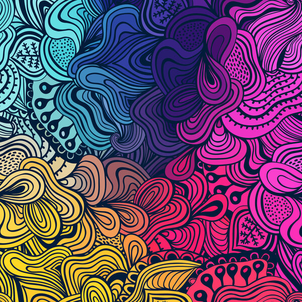 Векторная бесшовная текстура с абстрактными цветами. Бесконечная бэкгрурн

