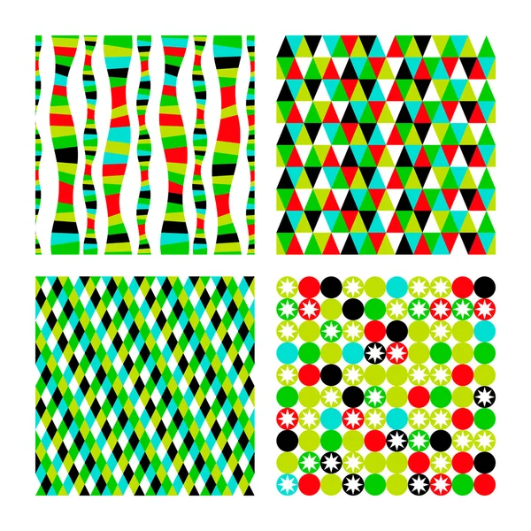 Διάνυσμα καθορίσουν πρότυπο τέσσερις γεωμετρικά σχήματα. πολύχρωμο μωσαϊκό απαγόρευση — Διανυσματικό Αρχείο