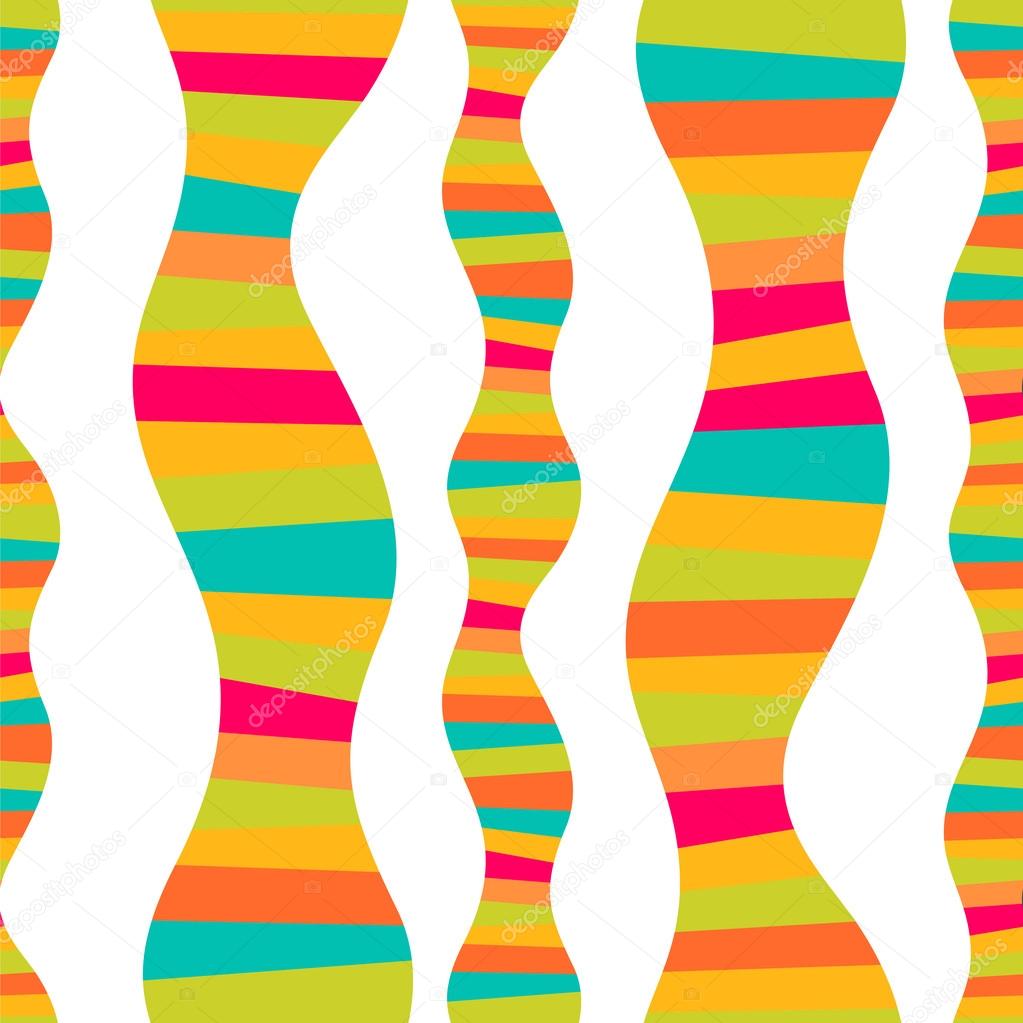 Vector wavy stripes. Mosaic seamless abstract wave background. C
