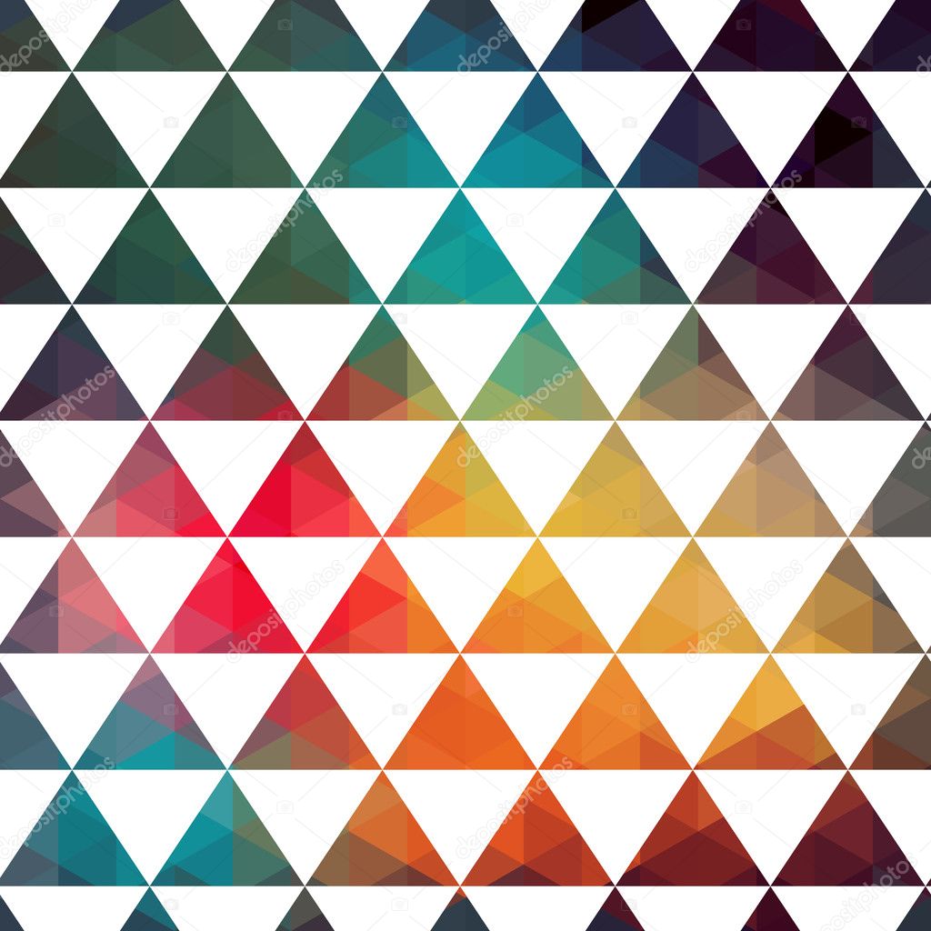 Vector triangles pattern. Modern hipster pattern. Colorful textu