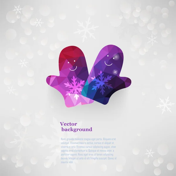 Vektorové palčáky znaky. vánoční, novoroční přání s palčáky — Stockový vektor