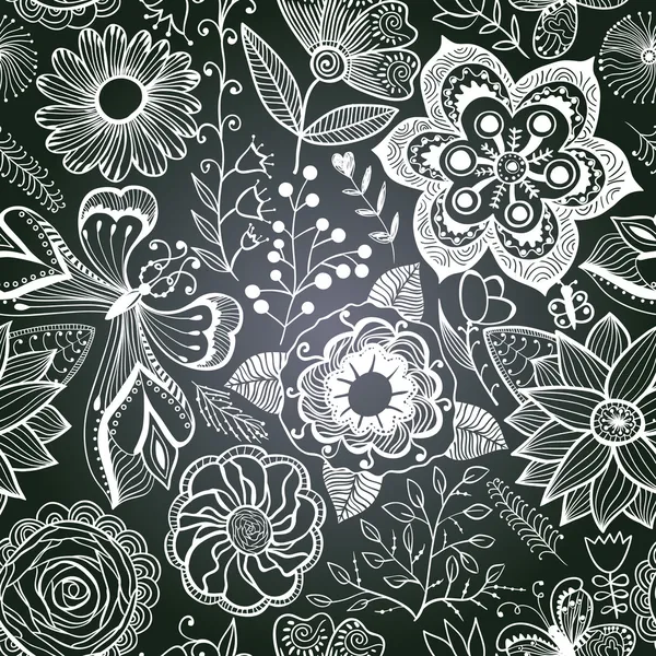 Tableau vectoriel motif floral sans couture. Copiez ce carré à t — Image vectorielle