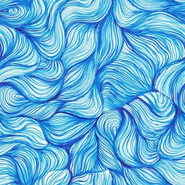 Sulu Boya Dikişsiz dalga paterni, arka plan (seamles çizilmiş