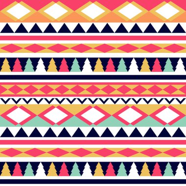 Dikişsiz vektör aşiret doku. aşiret vektör desen. renkli