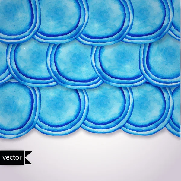Vektor runde Formen Aquarell Ornament. Farben. Aquarell blu — Stockvektor