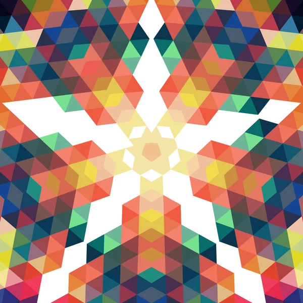 Retro star vector achtergrond. mozaïek hipster achtergrond gemaakt van tr — Stockvector