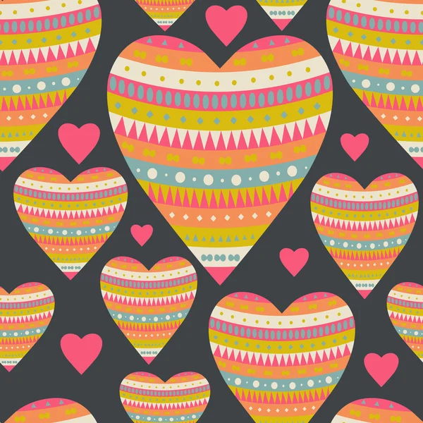 Naadloze patroon met hart voor Valentijnsdag ontwerp. decorat — Stockvector