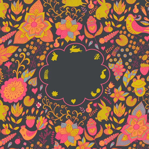 Vintage fondo retro con adorno floral, espacio vacío el m — Archivo Imágenes Vectoriales