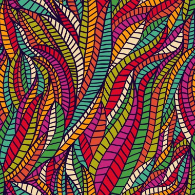 Dikişsiz soyut çizilmiş dalgalar desen, dalgalı arka plan. Deniz