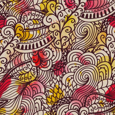 kesintisiz dalga paterni çizilmiş. suluboya sorunsuz pattern.ca