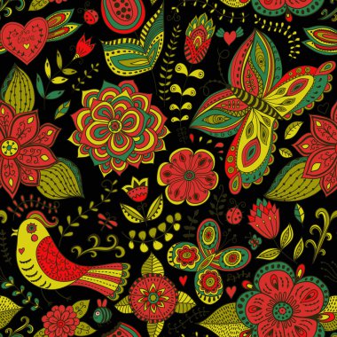romantik doodle çiçek dokusu. o kareyi tarafına kopyalayın ve