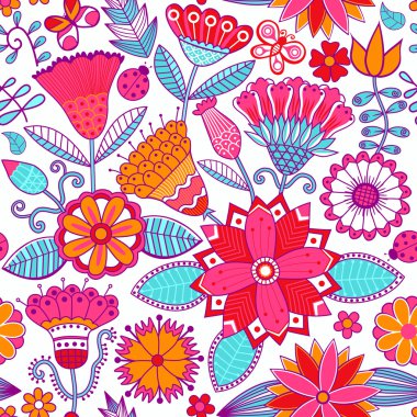 çiçek doodle çiçek dokusu. o kareyi tarafına kopyalayın ve