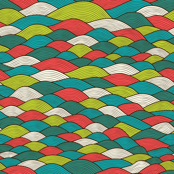 Nahtlose abstrakte handgezeichnete Muster, Wellen Hintergrund. nahtlos — Stockfoto