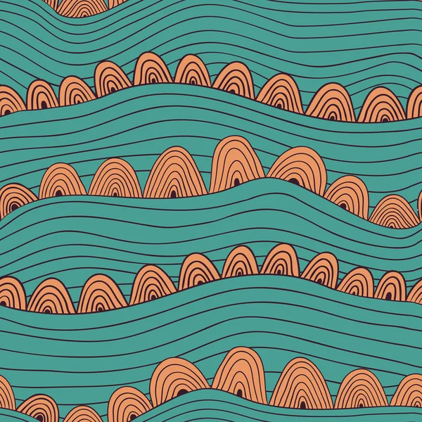 Abstraktes, nahtloses Muster mit Streifen und Kreisen, buntes Meer — Stockfoto