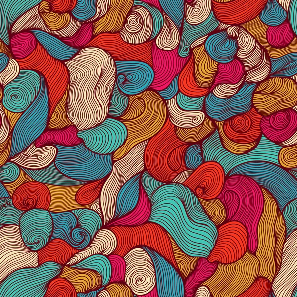 Sömlös abstrakt handritade mönster, vågor bakgrund. sömlös — Stockfoto