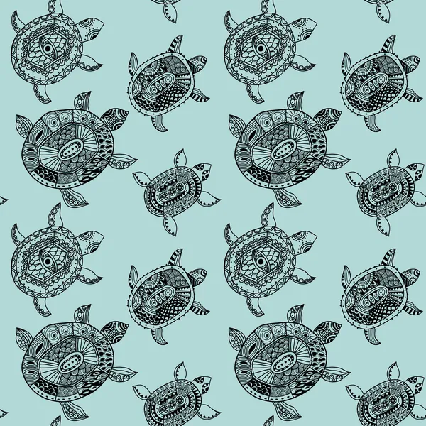 Seamless mönster med sköldpaddor. Seamless mönster kan användas för — Stockfoto