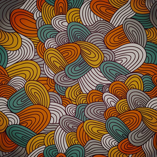 Seamless hand-drawn abstract pattern. Endless texture in warm co — Stock Photo, Image