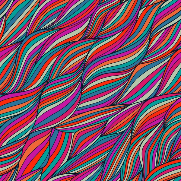 Seamless wave hand-drawn pattern, waves background (seamlessly t — Stock Photo, Image