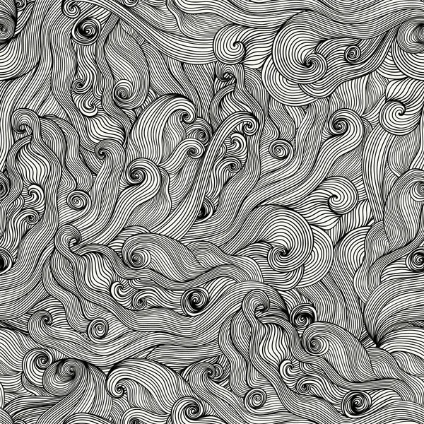 Sem costura padrão abstrato desenhado à mão, fundo ondas. Sem emenda — Fotografia de Stock