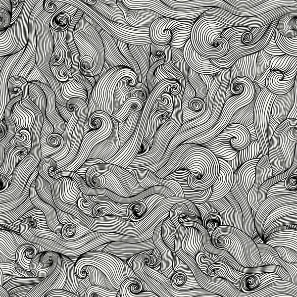 Textura de ondas dibujadas a mano sin costuras. Copie ese cuadrado a un lado — Foto de Stock
