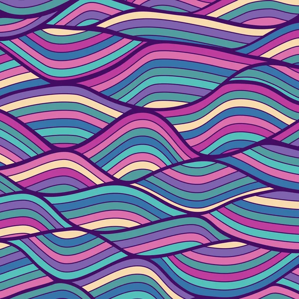 Seamless wave hand-drawn pattern, waves background (seamlessly t — Stock Photo, Image