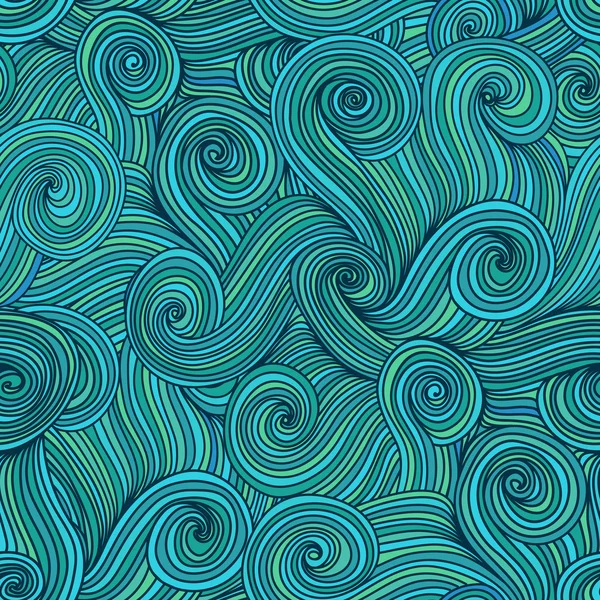 Problemfri bølge håndtegnet mønster, bølger baggrund (problemfrit t - Stock-foto