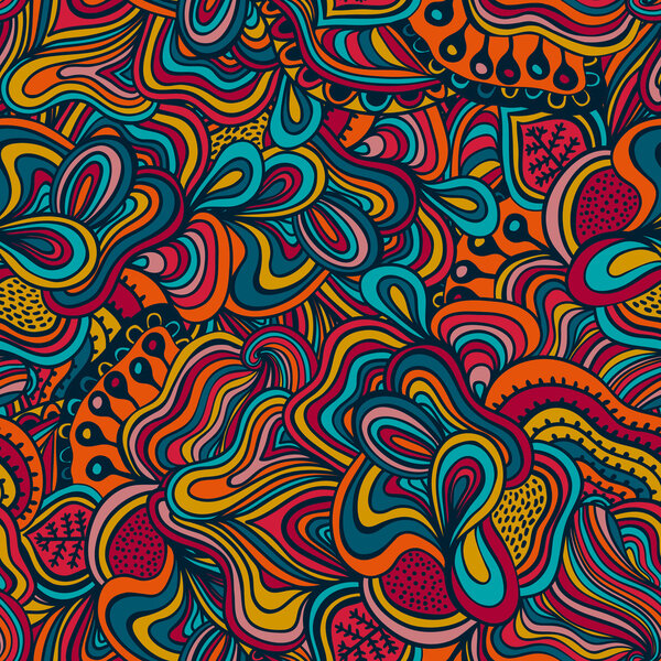 Seamless abstract hand-drawn waves texture.Copy that square to t