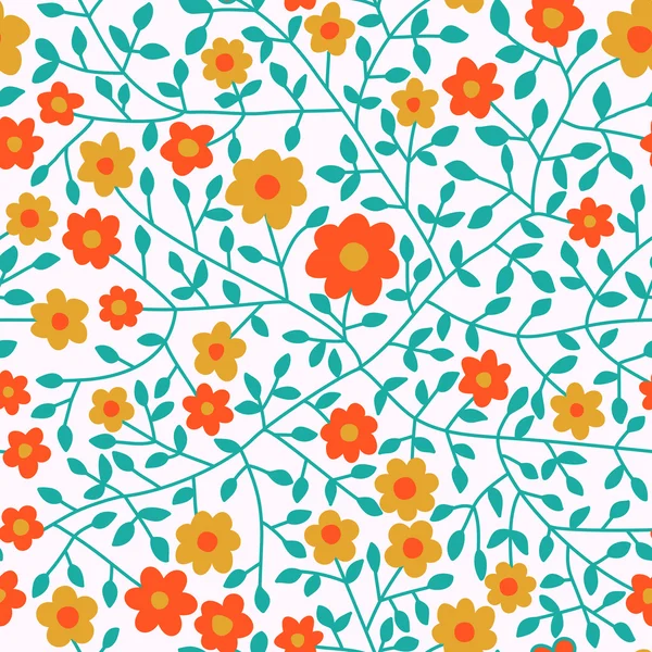 Colorful floral seamless pattern in cartoon style. Seamless patt — Stock Photo, Image