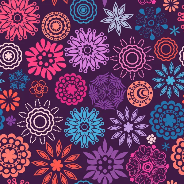 Florales nahtloses Muster mit Blumen. Quadrat zur Seite kopieren und — Stockfoto