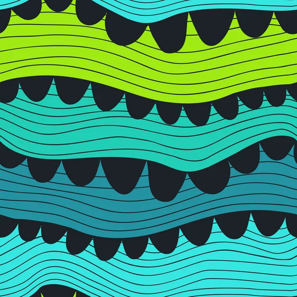 Naadloze Golf handgetekende patroon, golven achtergrond (naadloos — Stockfoto