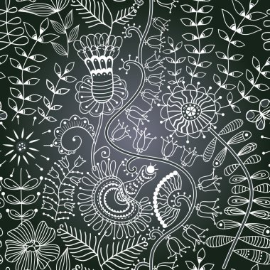 chalkboard seamless floral pattern. Copy that square to the sid clipart