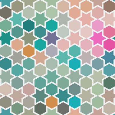geometrik yıldız yinelenen arka plan. spektrum geometrik arka