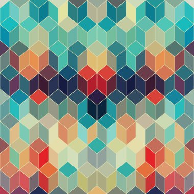 geometrik şekiller, rhombus, renk ile kesintisiz geometrik desen