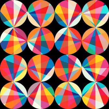 daireler ve üçgenler geometrik desen. Renkli Daireler dikiş